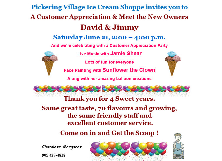 Village Ice Cream Shoppe Featuring Kawartha Dairy Ice Cream